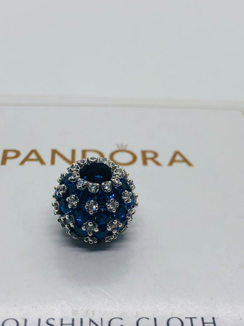 Pandora Sparkling Pavé Round Blue Charm